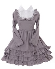 JL-564-2 Grau Gothic Lolita Japan Rüschen Kleid Kostüm dress Cosplay Babydoll