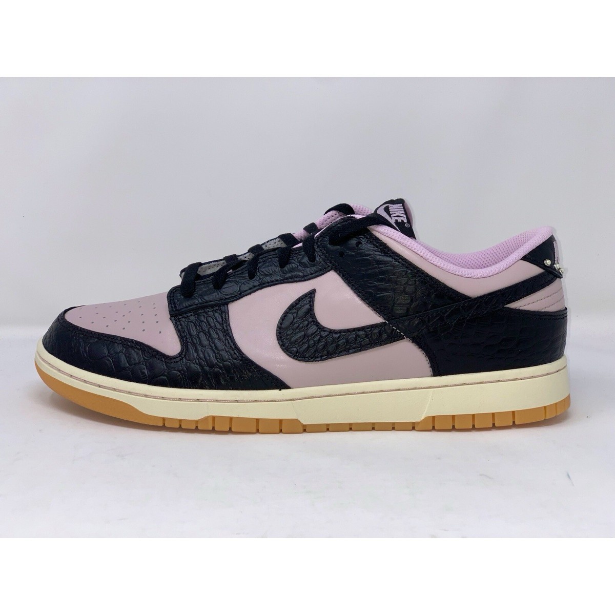 Nike Dunk Low Pink Panda Croc Black Sneakers, Size 11 HF9191-001