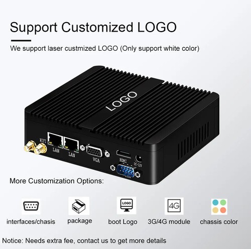 Fanless Mini PC Intel Celeron N2930 J1900 N2840 4 Core Industrial Mini Desktop - 第 2/23 張圖片