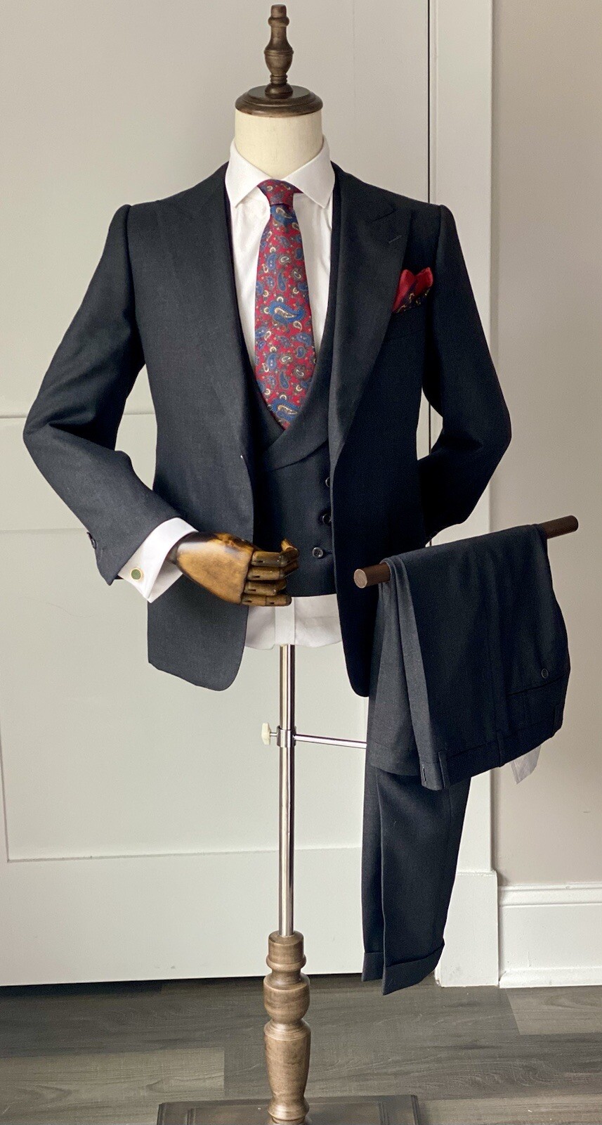 LNWOT Incredible 100 Bespoke Custom Cifonelli 3piece Charcoal Suit eBay
