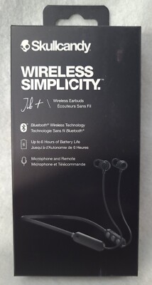 Skullcandy Jib + black Wireless In-Ear Headphones with inline mic & remote. New.