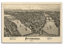 Pittsburgh Pennsylvania 1902 Historic Panoramic Town Map - 20x30 Pittsburgh Pennsylvania 1902 Historic Panoramic Town Map - 20x30