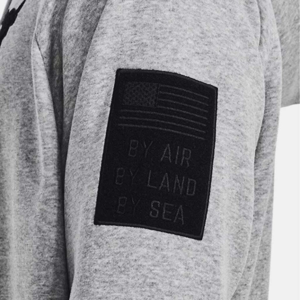 NWT Mens Under Armour Project Rock Rival Fleece Veterans Day Hoodie XLT