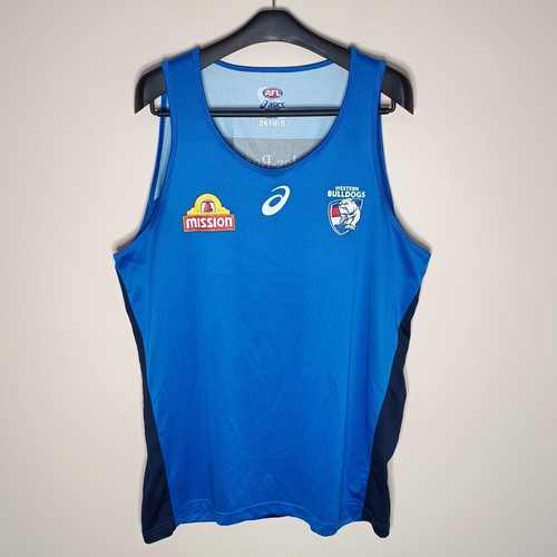 Asics Western Bulldogs Training Singlet Men's XL AFL On Field Team Gear Gym Tank