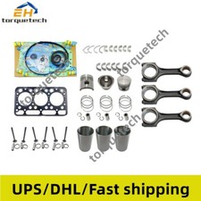 Rebuild Kit+3pcs Connecting Rod For Kubota D1301 Engine L295f L295dt Tractor