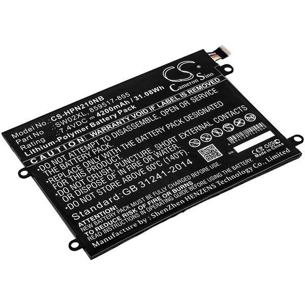 Ersatzakku - CS-HPN210NB - Hp 10-P018WM / 859470-1B1 - 7,4 Volt 4200Mah Li-Ion-image