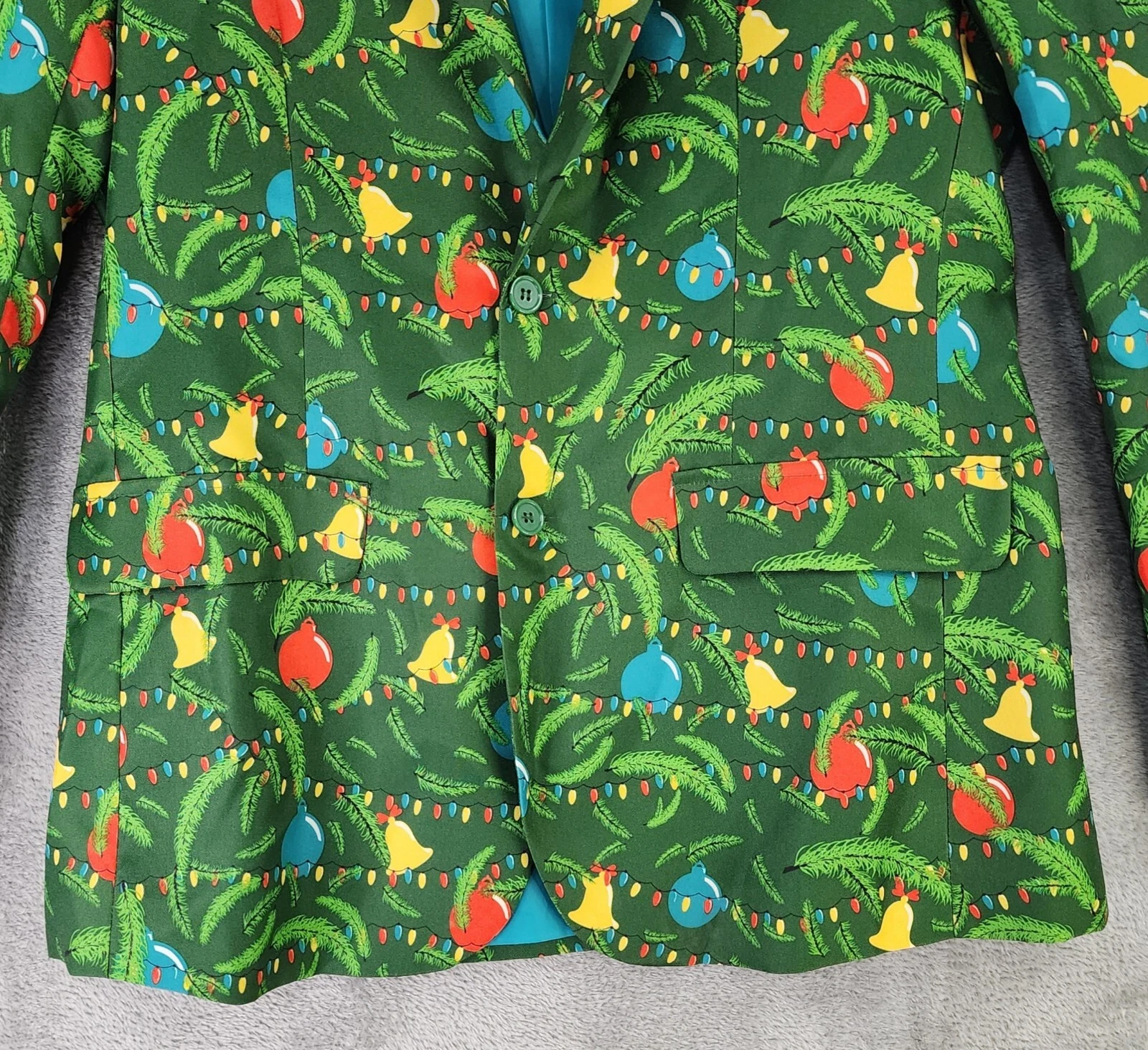 SuitMeister Jacket Mens Medium Green Two Button Long Sleeve Christmas Blazer image 8