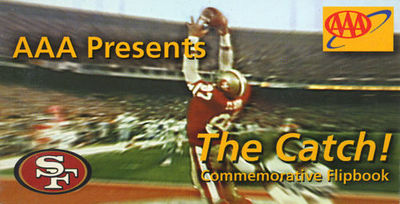 RARE Joe Montana Dwight Clark The Catch Flip Motion Photo Book SGA 49ers Footbal