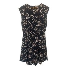 Collective Concepts Blue Floral MIDI Dress Sleeveless Band Collar Pullover XL
