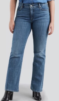 LEVI S NWT Medium Wash BLUE DENIM Classic Bootcut MidRise Stretch Jean 22W Small