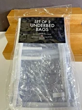 MSA PRODUCTS Underbed Storage Bags CLEAR PVC 2pk Blankets Linens Garments