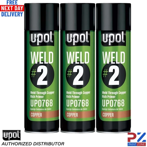 3X U-POL WELDC/AL WELD#2 Weld Through Primer COPPER Rich Aerosol - 450ML