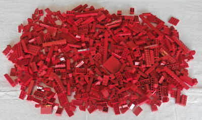 LEGOS - SLANTED ROOF AND FLAT PIECES - RED COLOR - LOT #12