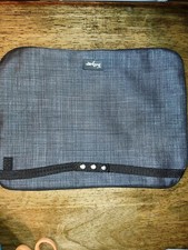 Thirty One Charcoal Black Crosshatch Zipper Utility Pouch 11" x 8"