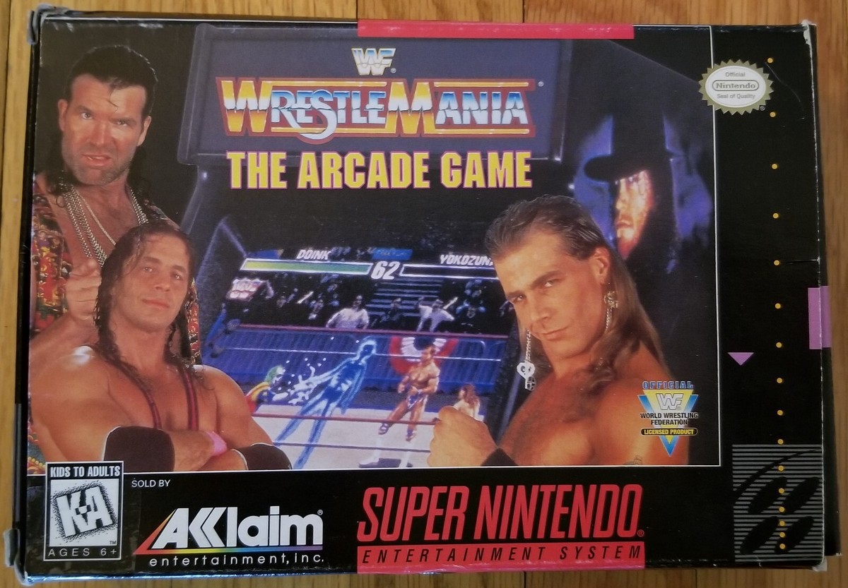 WWF Wrestlemania The Arcade Game Super Nintendo SNES Original BOX