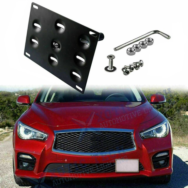 For Infiniti G37 Q50 Q60 Front Bumpe r License Plate Tow Hook Mount
