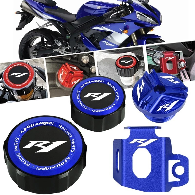 Tapa de llenado de aceite de cilindro de líquido de frenos tapa de depósito maestro para YAMAHA YZF-R1 Foto 2 de 4
