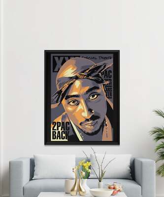 Tupac Tribute Poster, 2Pac Back Large Poster, Rap Legend Wall Art