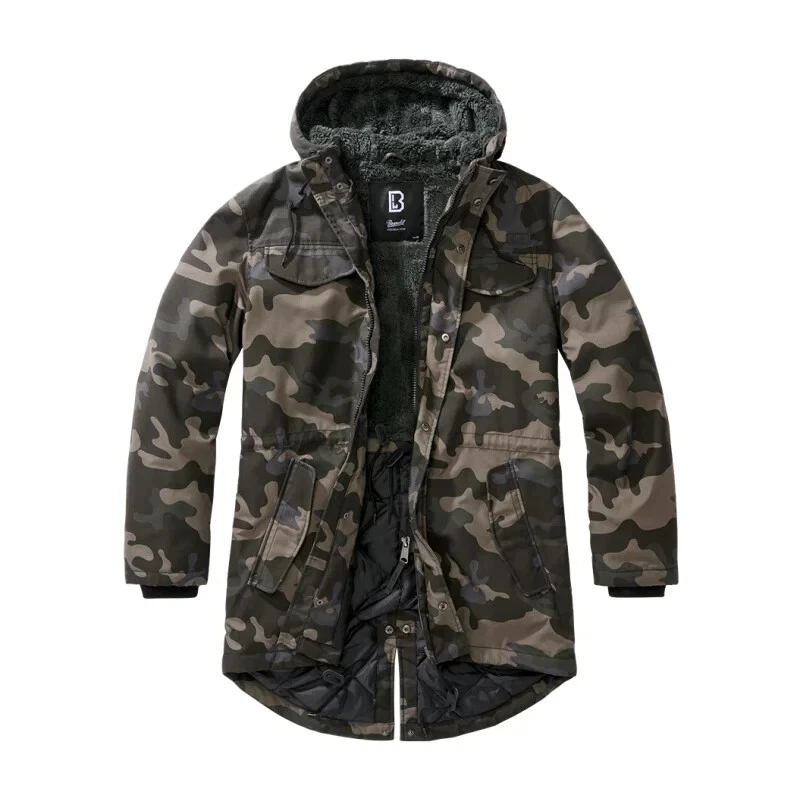 Brandit Marsh Lake Teddy Fur Fishtail Parka Coat Dark Camouflage Size 3XL - Image 2 of 4