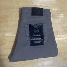 VGB Vintage Genes Black Slim Fit Comfort French Terry Denim Jeans Men's W34x30L