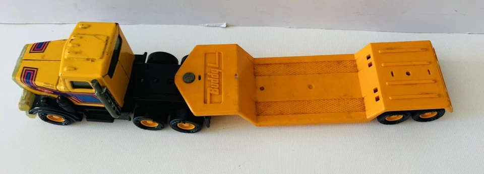 BUDDY L Vintage Car Carrier Truck Pressed Steel Collectable Toy Orange Black - image 4 of 4