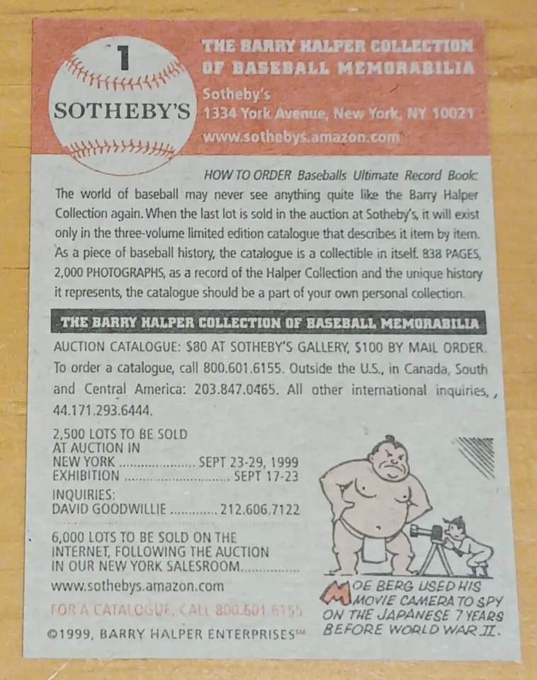 BABE RUTH - 1999 Sotheby's Barry Halper Collection #1 Ultimate Record Book - Image 2 of 2