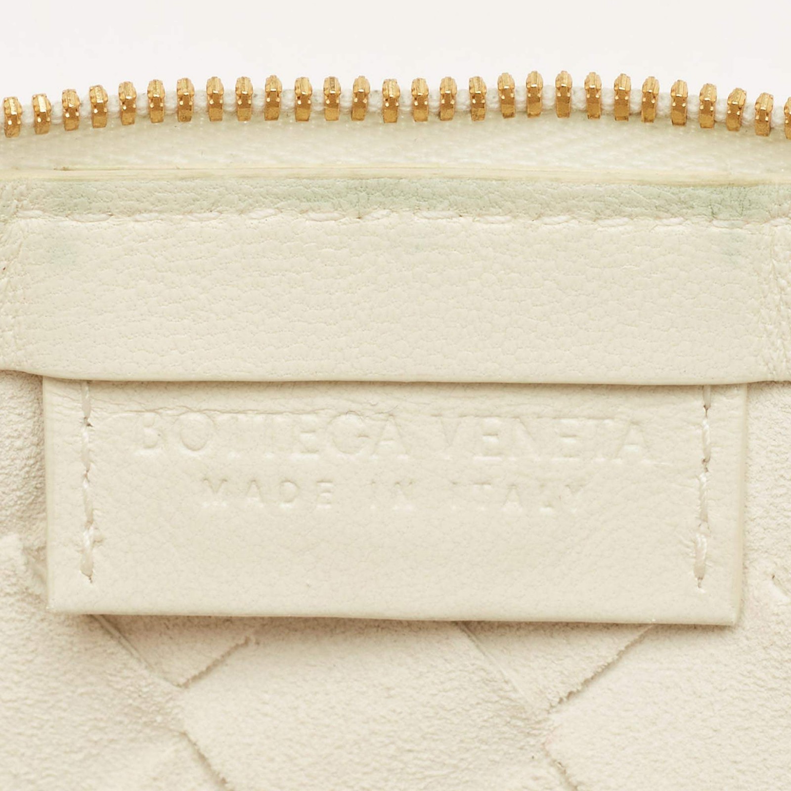 Bottega Veneta Turn Medium White Intrecciato Leather Pouch image 8