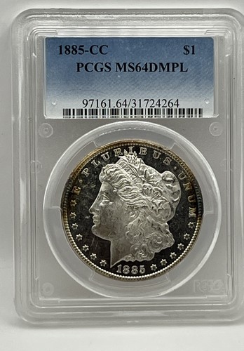 1885 CC PCGS MS64 DMPL Deep Mirror Proof like Carson City Morgan Silver Dollar