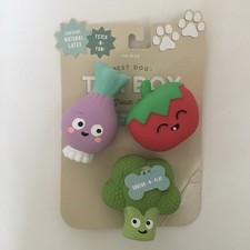 NEW Dog Toys Squeaky Latex Fetch Fun Home Grown Happiness Vegetables Fringe