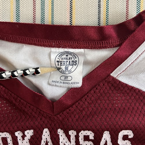 Arkansas Razorbacks Football Jersey Boys 3T Red White PLAY READY Youth #8378 - Picture 2 of 8