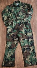 US Military Coveralls Men's Sz Large Woodland Camo Cold Weather Mechanics 