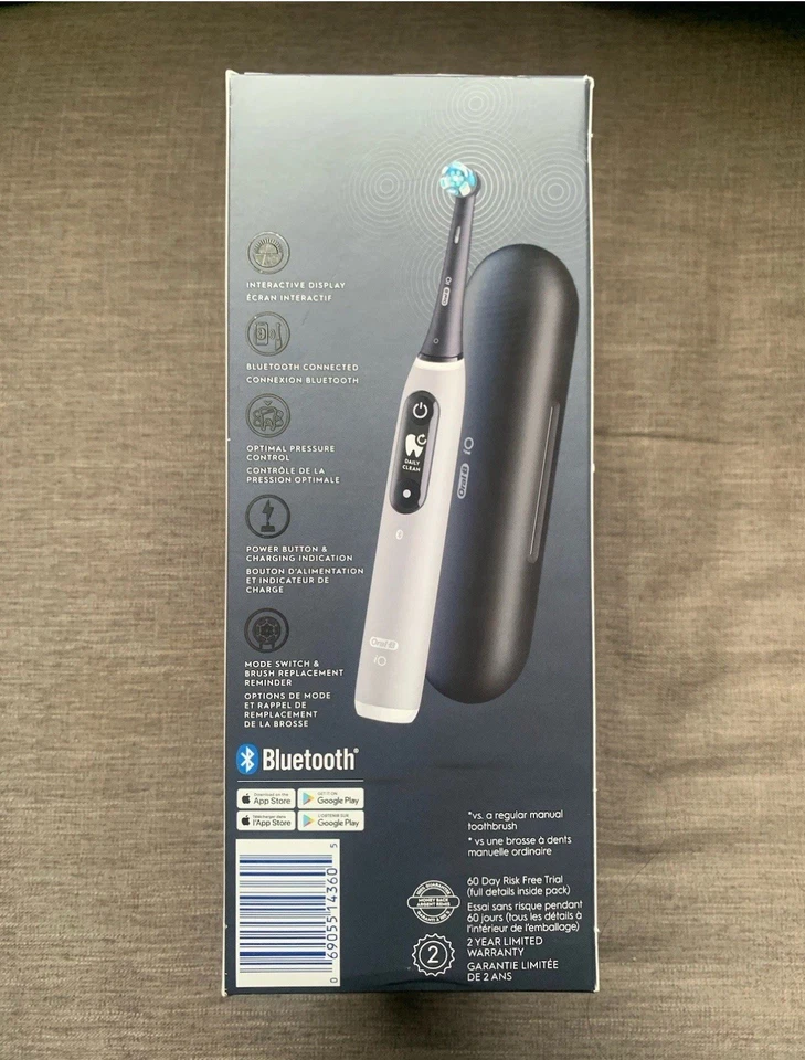 Cepillo de dientes eléctrico Oral-B iO Series 6 con (1) cabezal de cepillo, ópalo gris, NUEVO Foto 3 de 4