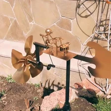 Garden Rock Band Windmill, Handmade Metal Rock Band Windmill, Percussionist Musi
