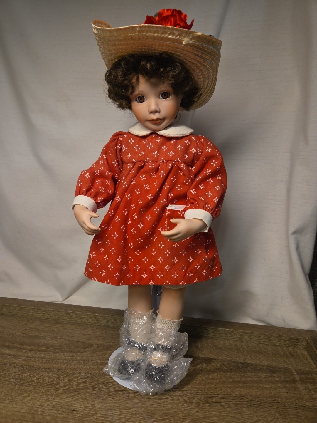 Maryanne Oldenburg 16" Doll "Janey" with Hat Shoes and Stand