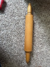 Vintage Drewniany wałek toczone uchwyty 17" Rustykalny prymitywny wystrój domu wiejskiego