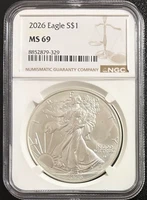 2026 AMERICAN SILVER EAGLE $1 NGC MS69 1 OZ .999 SILVER ASE