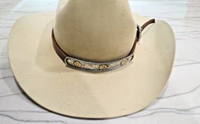 Sterling Silver  Hat Band with 925 & 10k Yellow Gold Buckle and Center Plate