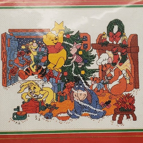 Vintage The Disney Catalog Winnie-The-Pooh " Pooh's Christmas" Cross Stitch Kit - Picture 7 of 9