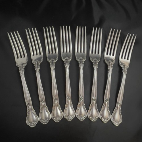 CHANTILLY by GORHAM SILVER Set of Eight (8) Place Fork Sterling Silver 7" - Picture 8 of 9