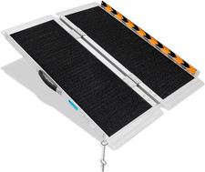 3Ft Heavy-Duty Portable Wheelchair Ramp - Non-Slip Aluminum for Steps  Doorways