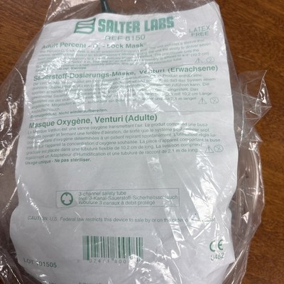Oxygen Mask Salter Labs Elongated Style Adult One Size Fits Most Ref 8150 