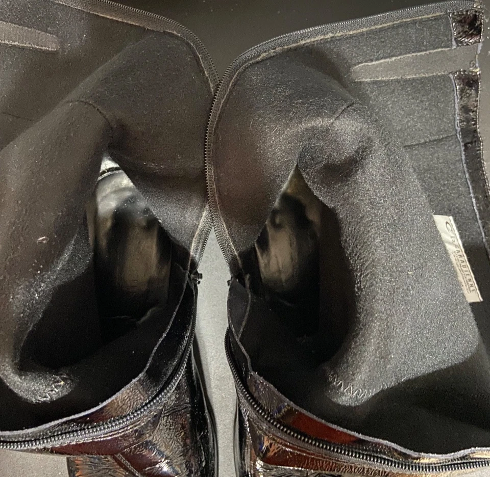 Botas La Canadienne para mujer 8,5 M charol negro impermeables altas hasta la rodilla Foto 3 de 4