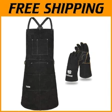 Comfortable Leather Apron with Cross-Back Straps