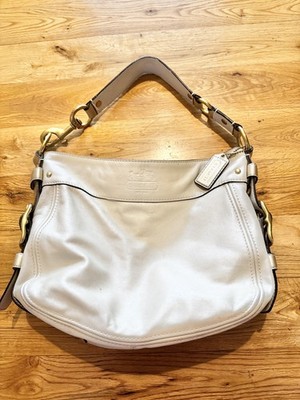 COACH ショルダーバッグ ホワイト ゴールド金具 Coach White Leather Gold Hardware Zoe Shoulder Bag | eBay