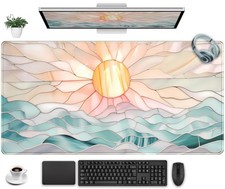 Abstract Ocean Sunrise XXL Gaming Desk Mat Large Mouse Pad 31.5x15.7 Inch