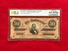 T-66 1864 $50 CSA Confederate Note 