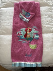 DISNEY PRINCESS, Ariel The Little Mermaid,2 PIECE BATH SET TOWEL & WASHCLOTH
