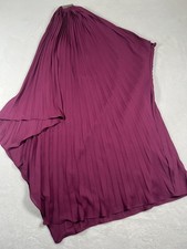 Halston Heritage Dress Womens 6 Purple Pleated One Shoulder Evening Gown