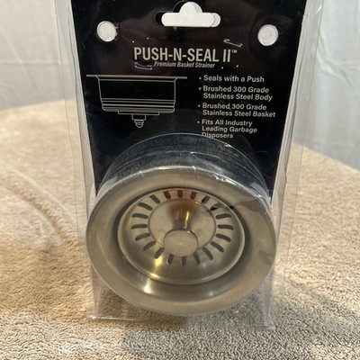 Push-N- Seal Premium Basket Strainer.  Jomar Valve. Brushed Stainless Steel