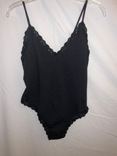 Hanky Panky Thong Bodysuit Black Cotton/Lycra Comfort/Soft L